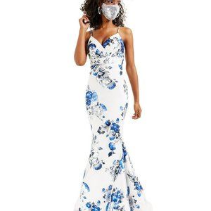 Teeze Me Juniors' Foil-Print Gown, Size 1 NWT